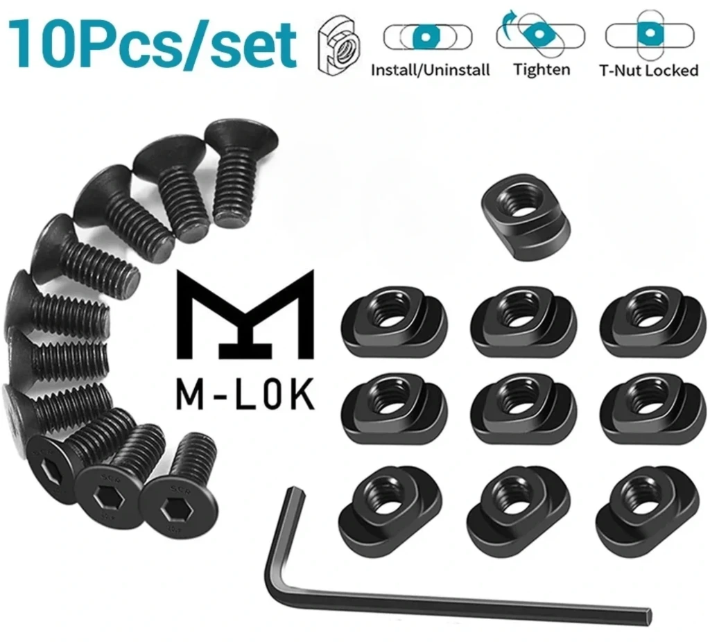 10pk M-LOK Screw and Nut Replacement